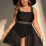 Maiô Plus Size com Saia Longa
