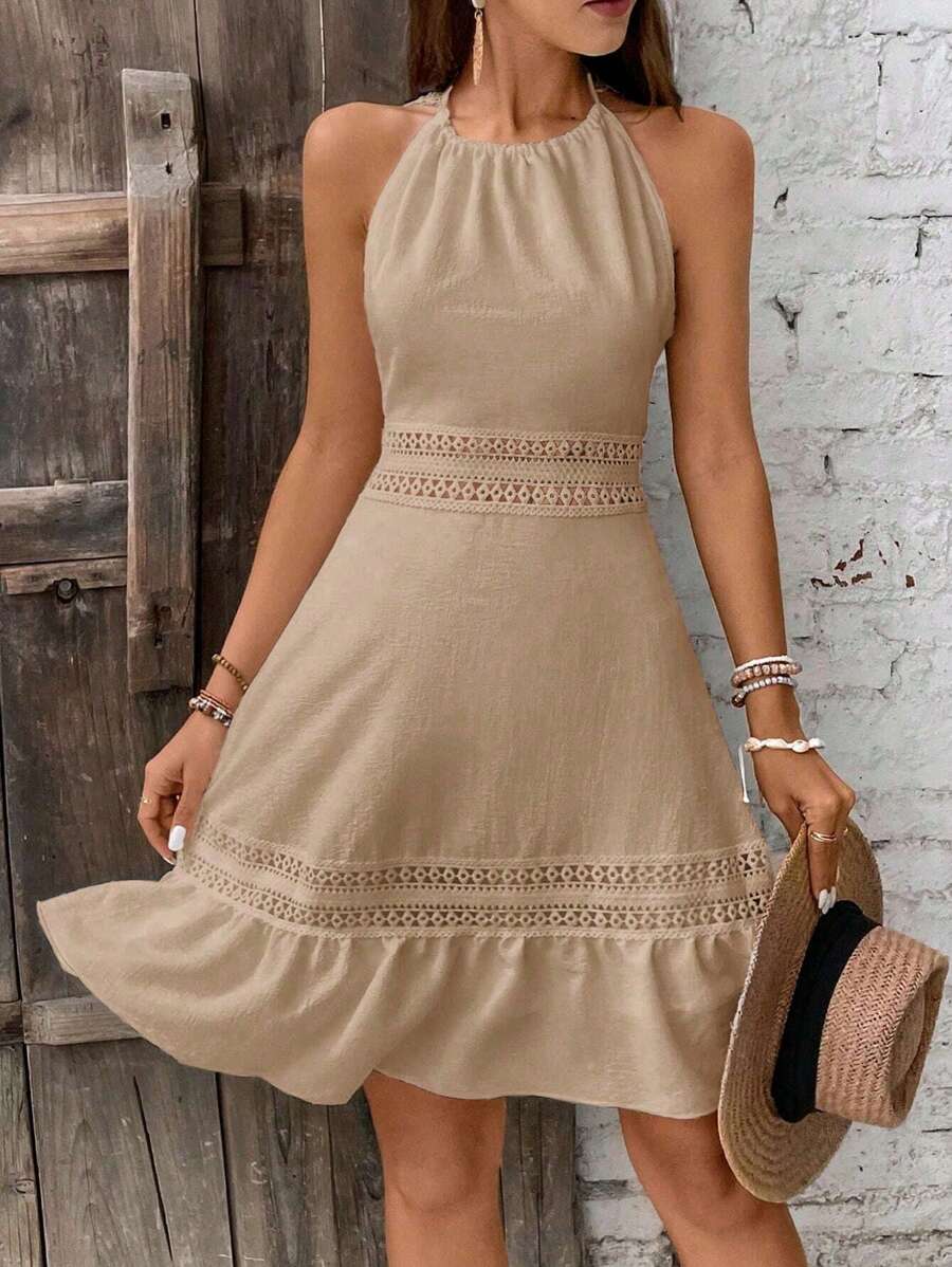Vestido Curto Frente Única com Babado e Laço - La Lecce