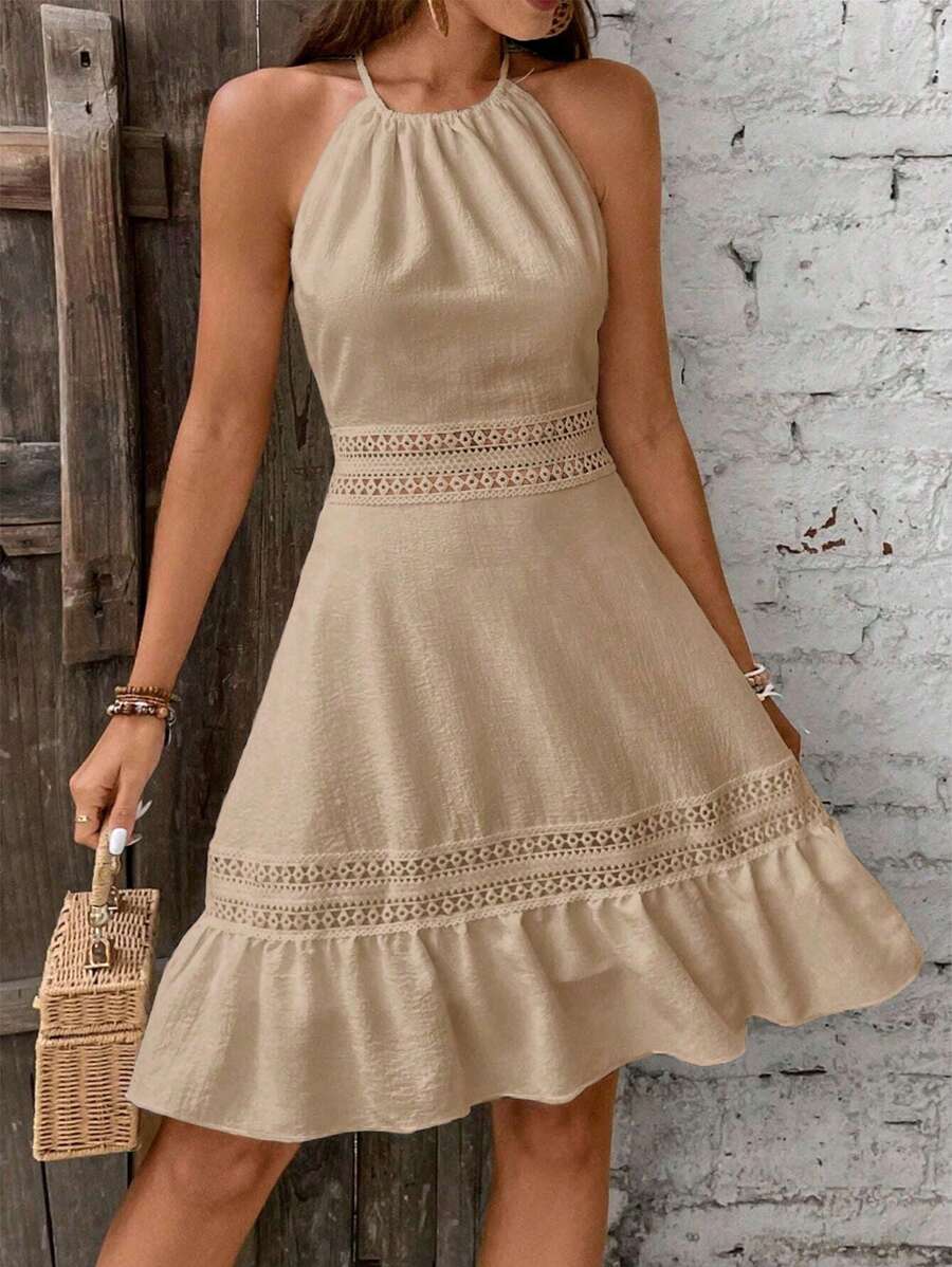 Vestido Curto Frente Única com Babado e Laço - La Lecce