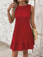 Vestido Midi Evasê com Babado na Barra e Costas Abertas - La Lecce