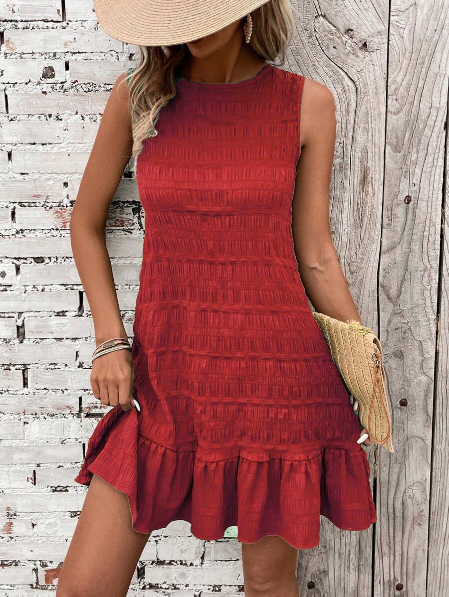 Vestido Midi Evasê com Babado na Barra e Costas Abertas - La Lecce