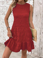 Vestido Midi Evasê com Babado na Barra e Costas Abertas - La Lecce
