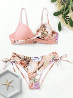 Biquíni Estampado com Alças Finas e Cintura Natural