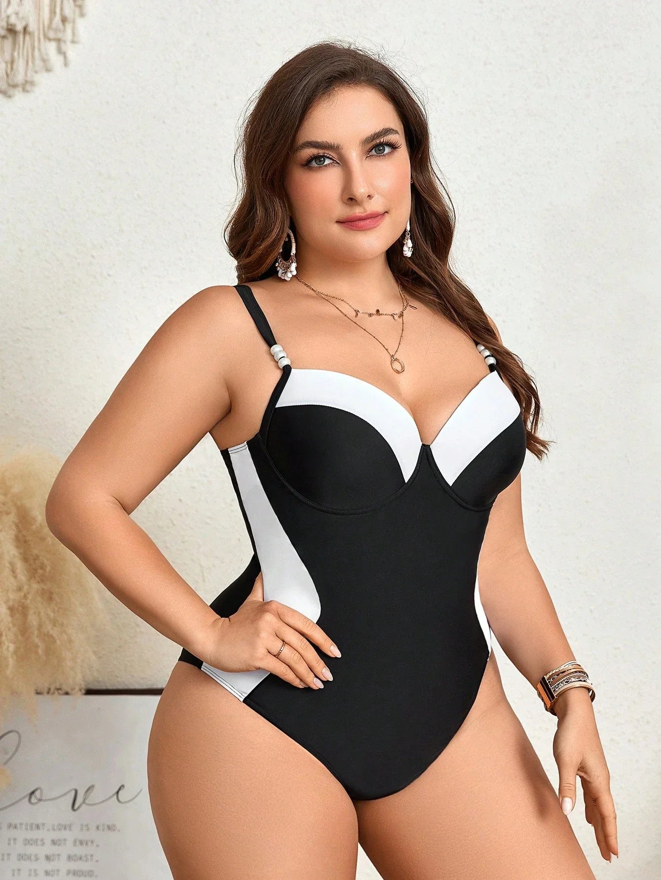 Maiô Plus Size Bloco de Cores