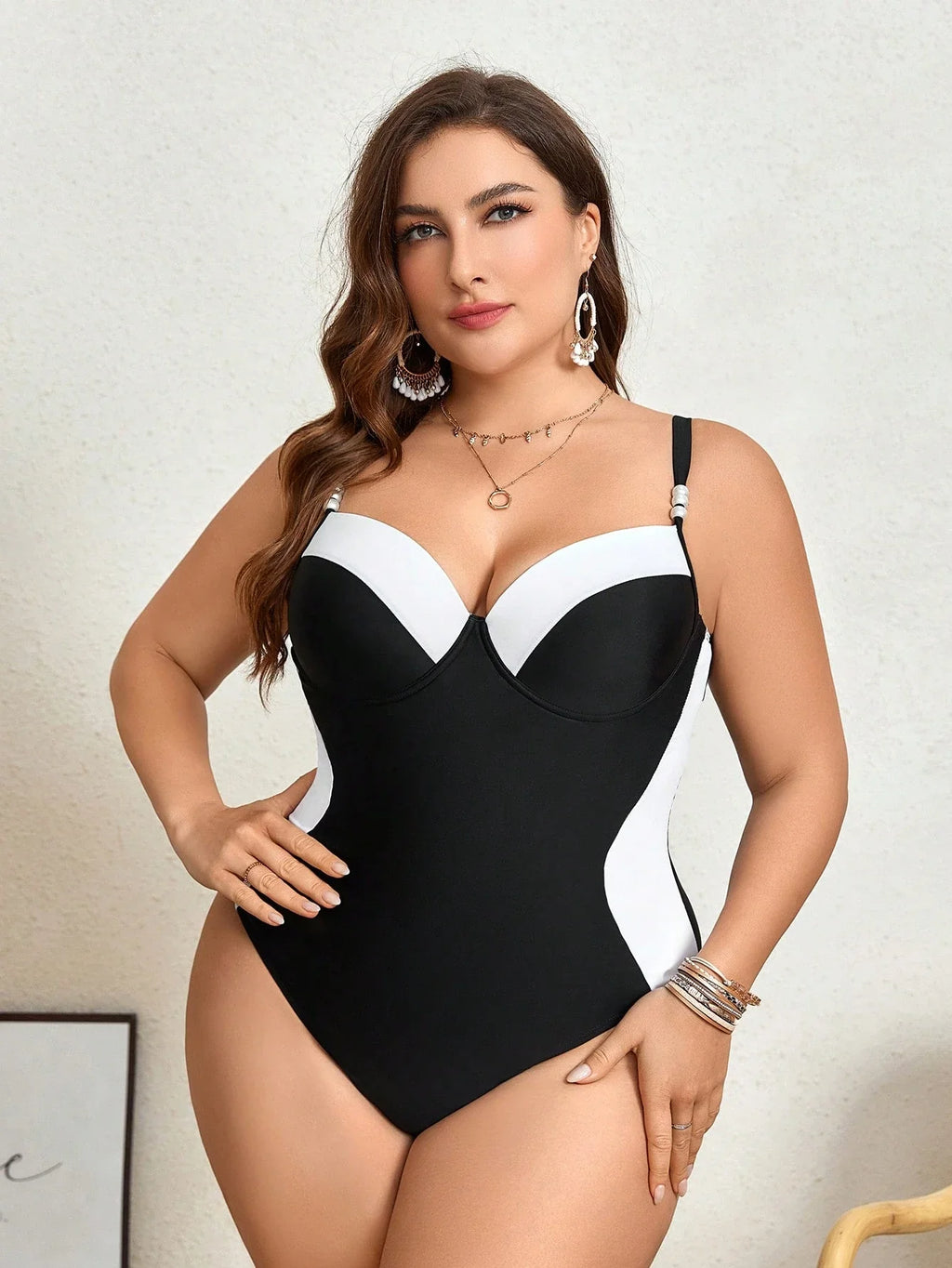Maiô Plus Size Bloco de Cores