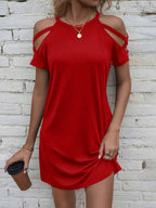 Vestido Curto Ombro a Ombro com Detalhe Vazado - La Lecce
