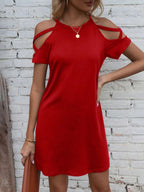 Vestido Curto Ombro a Ombro com Detalhe Vazado - La Lecce