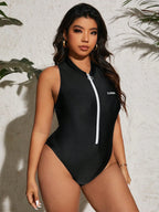 Maiô Plus Size Natação Gola Alta