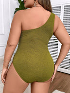 Maiô Plus Size Gola Assimétrica