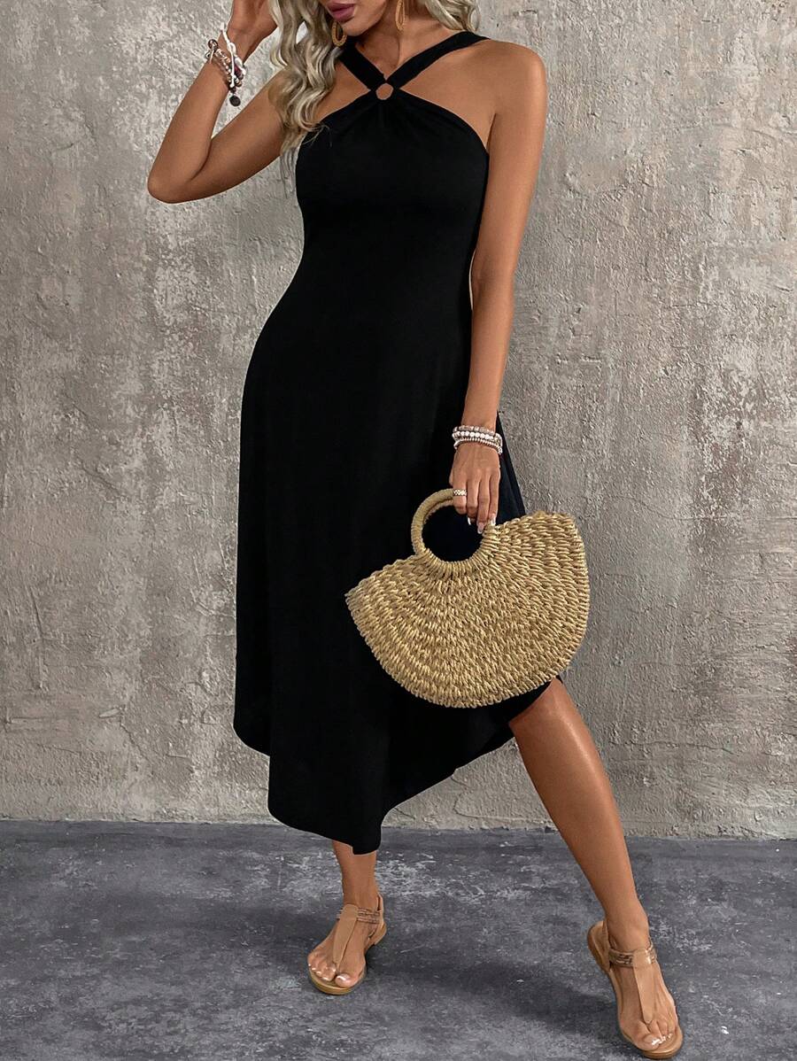 Vestido Longo de Praia com Alças Grossas e Costas Abertas - La Lecce