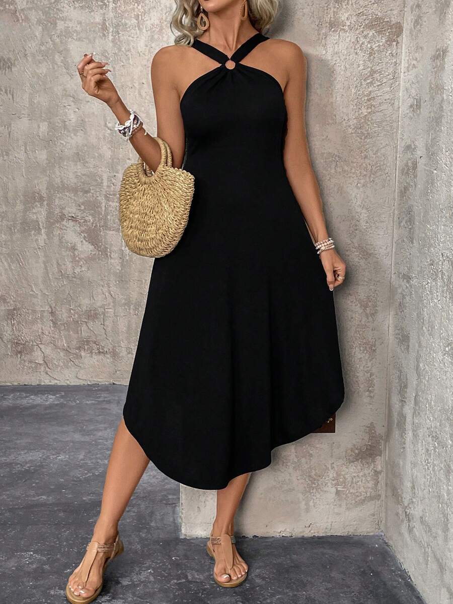 Vestido Longo de Praia com Alças Grossas e Costas Abertas - La Lecce