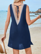 Saída de Praia Vestido Médio Decote V Dividido