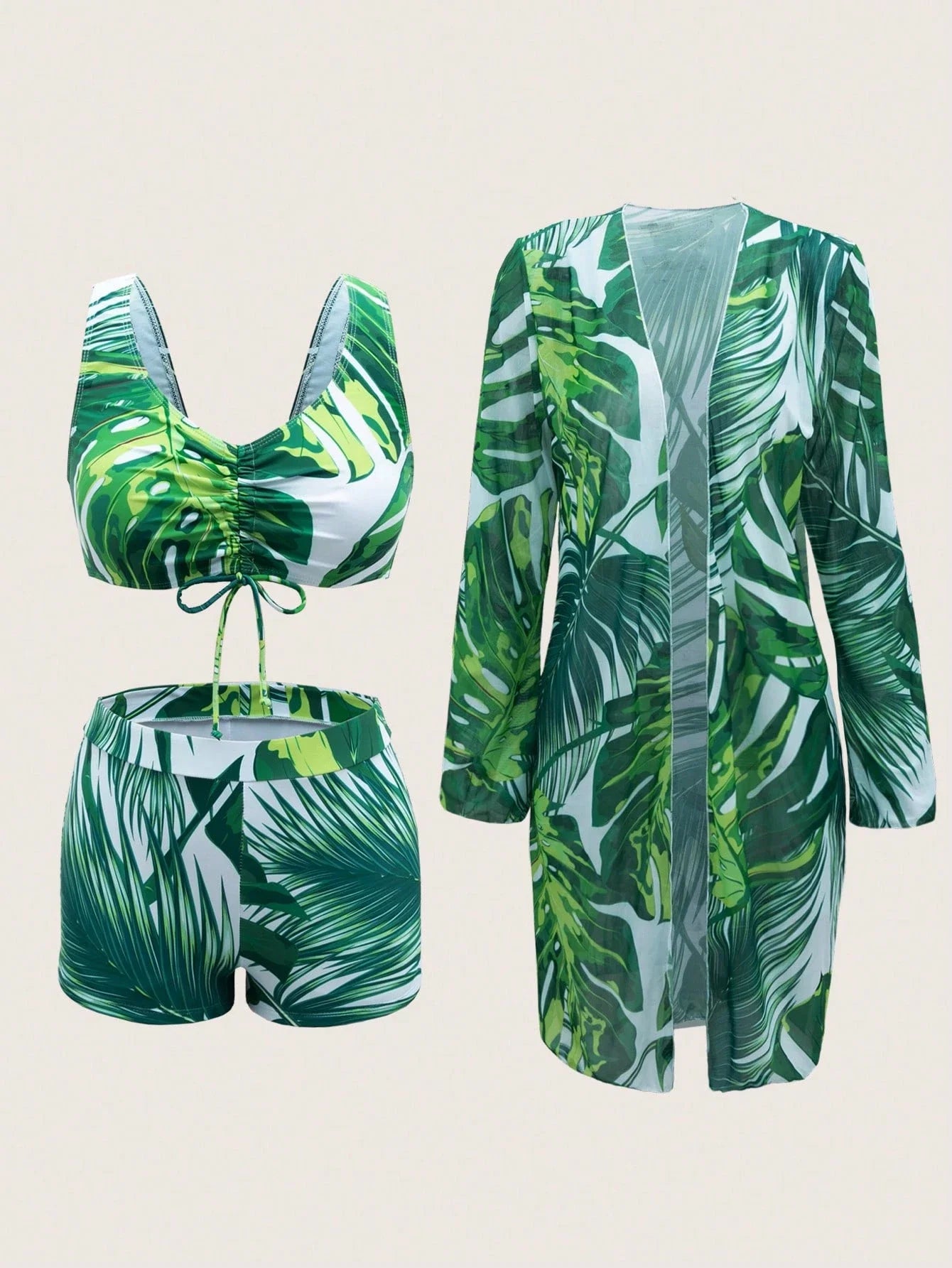 Conjunto Tropical 3 Peças com Saída de Praia