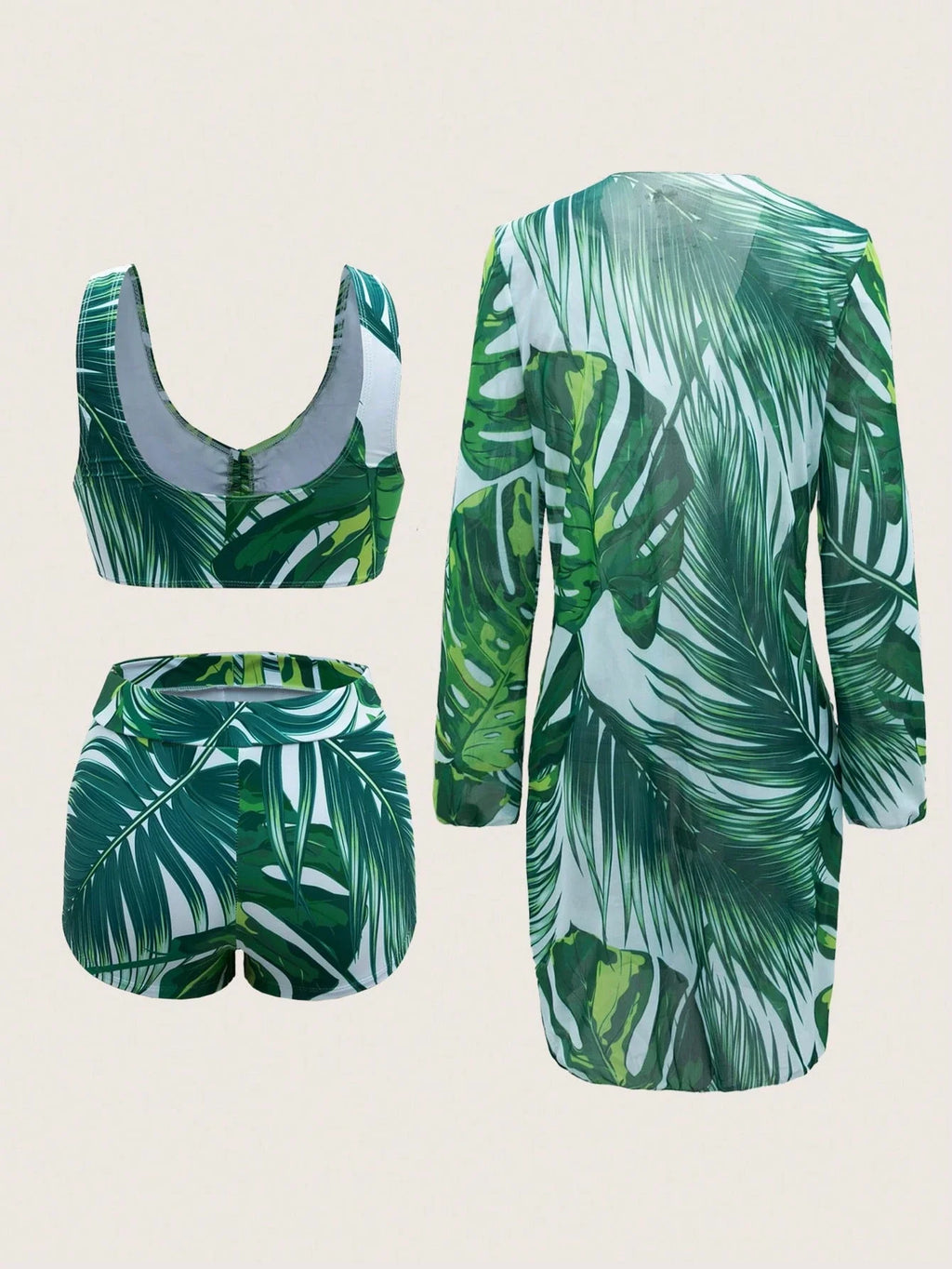 Conjunto Tropical 3 Peças com Saída de Praia
