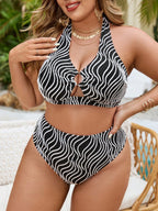 Biquíni Plus Size Zebrado com Anel