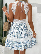 Vestido Curto Frente Única com Babado e Laço - La Lecce