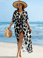 Saída de Praia Kimono Resort com Cinto Meia Manga