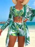 Conjunto Tropical 3 Peças com Saída de Praia