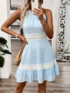 Vestido Curto Frente Única com Babado e Laço - La Lecce