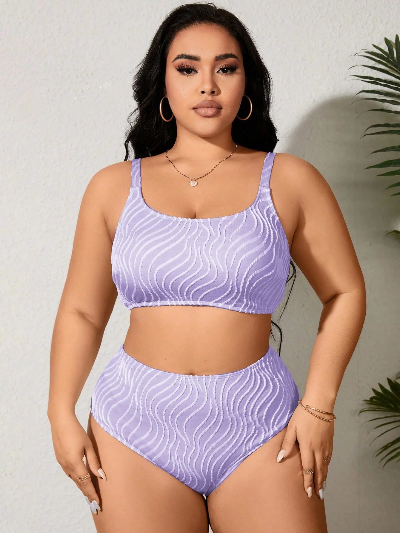 Biquíni Plus Size Bandeau Texturizado