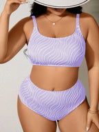 Biquíni Plus Size Bandeau Texturizado