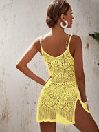 Saída de Praia Crochê Slim Fit com Abertura Lateral