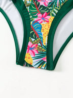 Conjunto de Biquíni 3 Peças Tropical com Saia Longa