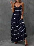 Vestido Longo de Malha com Estampa de Folhas de Coqueiro - La Lecce