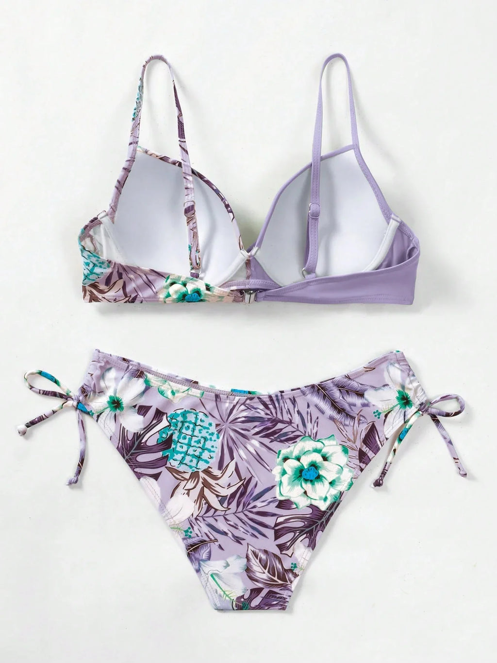 Biquíni Estampado com Alças Finas e Cintura Natural