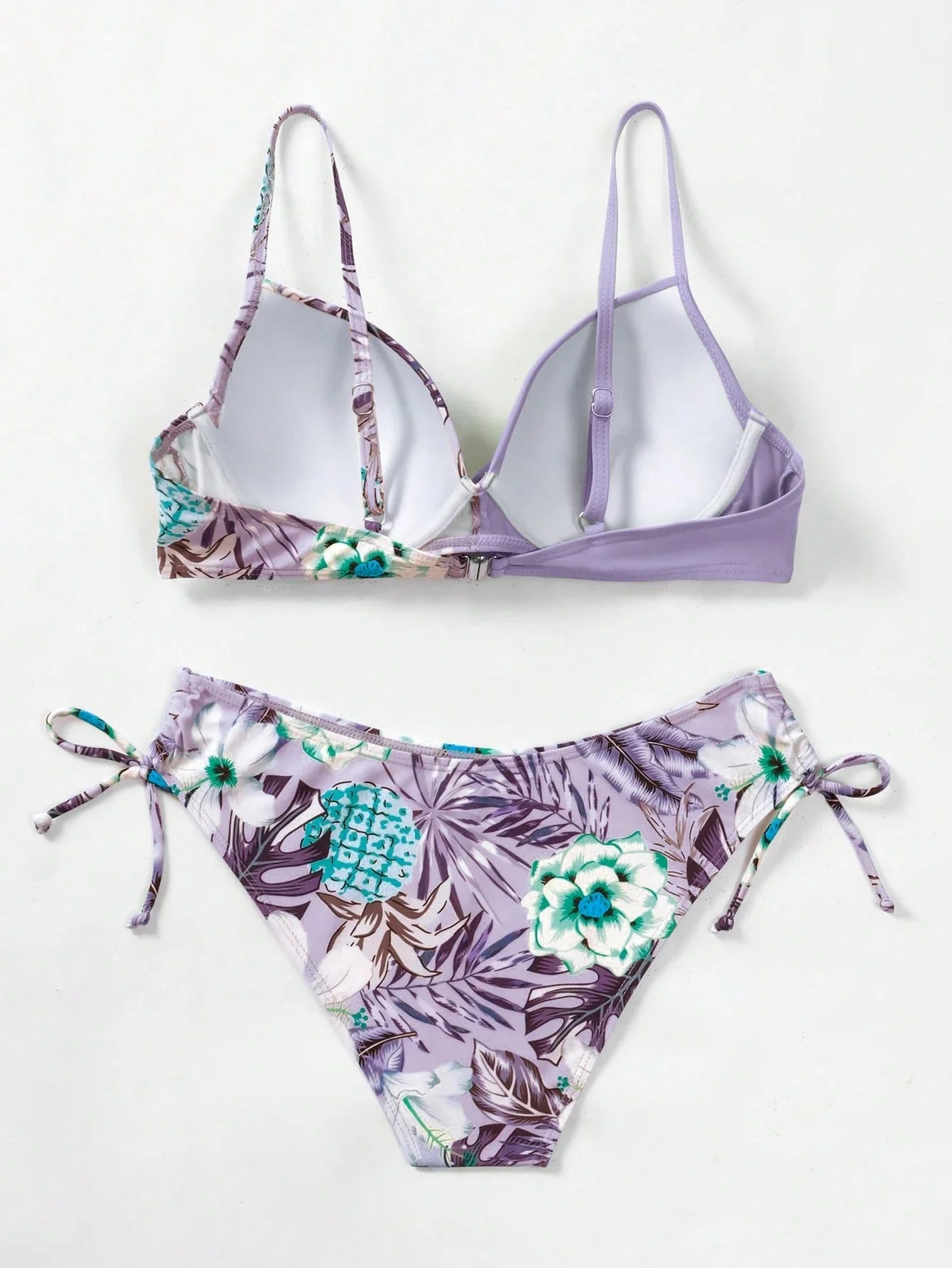 Biquíni Estampado com Alças Finas e Cintura Natural