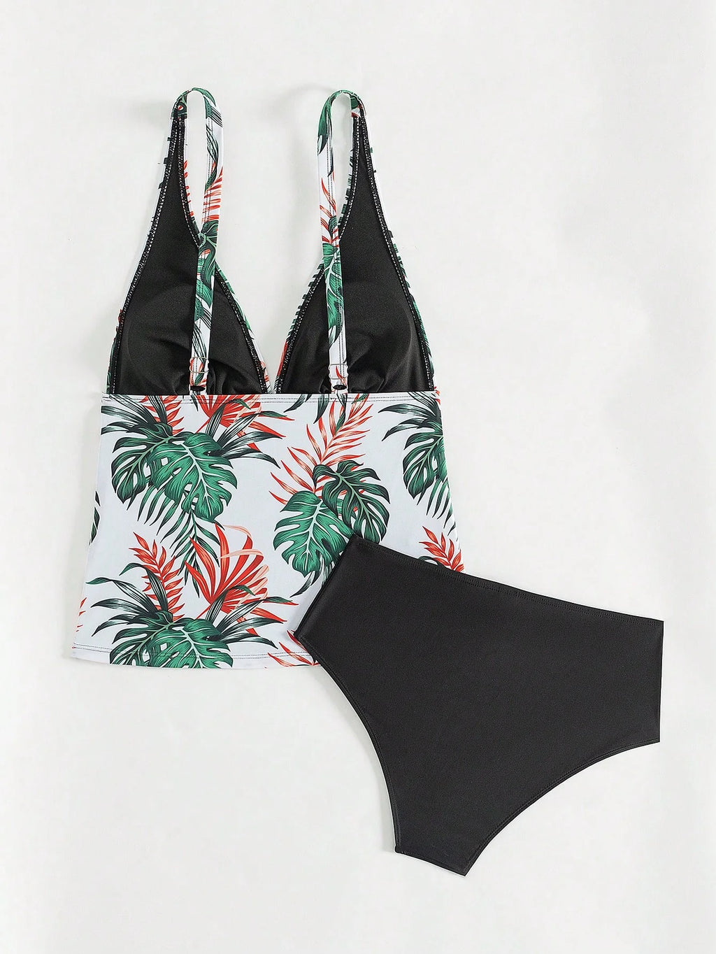 Tankini com Decote V e Costas Abertas