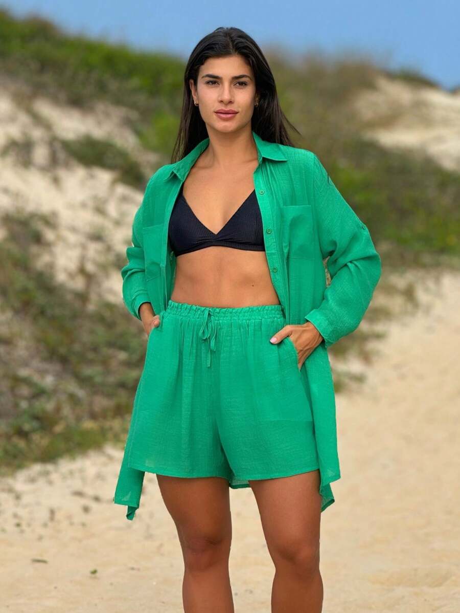 Conjunto Camisão e Short Cor Sólida