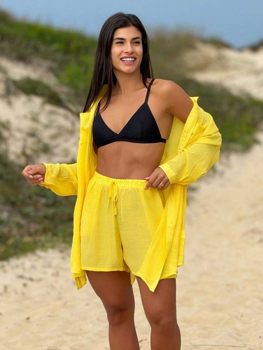 Conjunto Camisão e Short Cor Sólida
