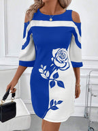 Vestido Curto Decote Canoa com Estampa Floral - La Lecce