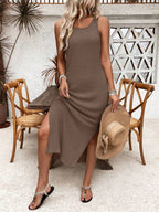 Vestido Saída de Praia Longo Vazado com Laço e Fenda Lateral - La Lecce