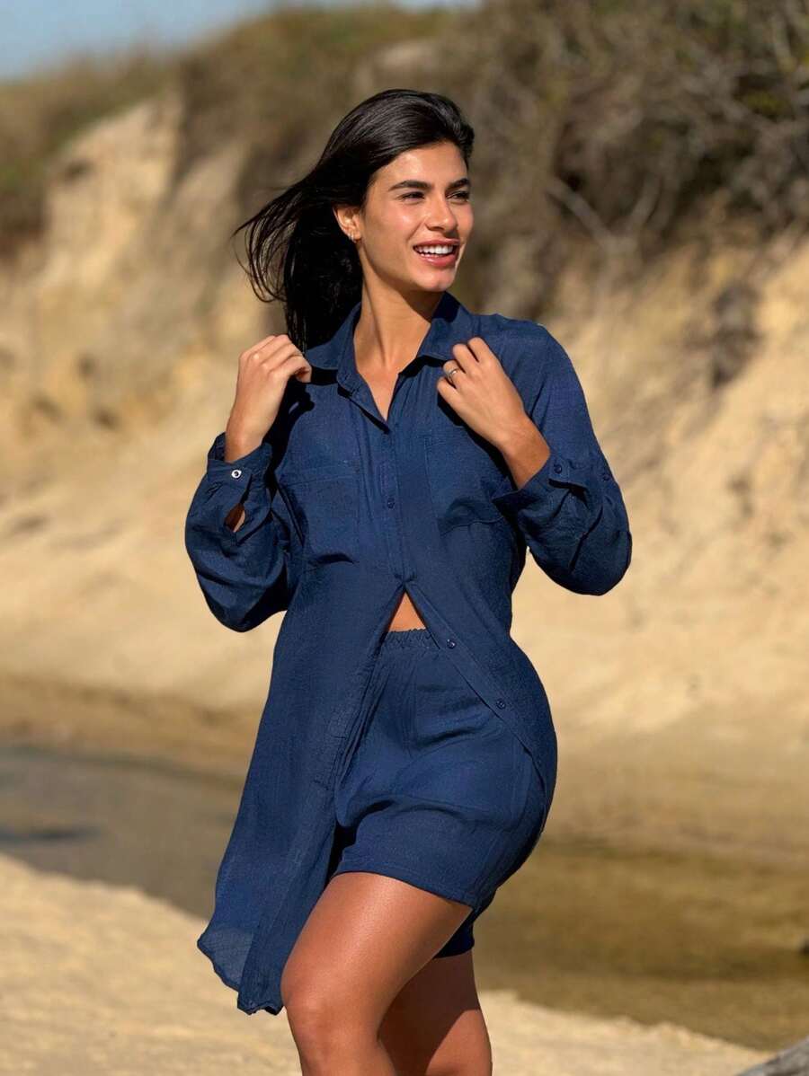 Conjunto Camisão e Short Cor Sólida