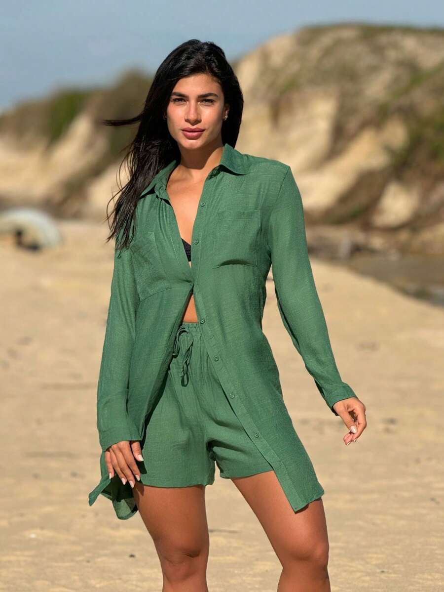 Conjunto Camisão e Short Cor Sólida