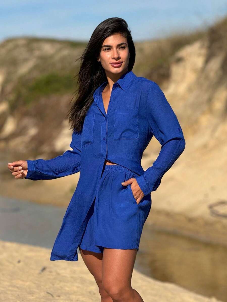 Conjunto Camisão e Short Cor Sólida