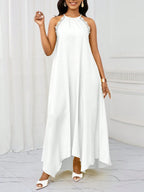 Vestido Maxi Frente Única com Laço e Bainha Assimétrica - La Lecce