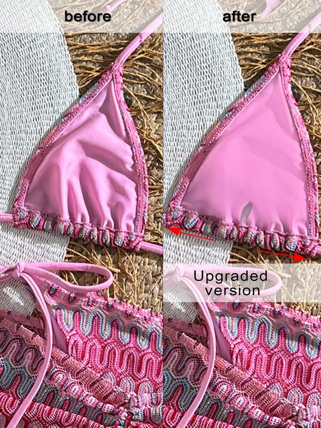 Conjunto de Biquíni Frente-Única com Tie Back 3 Peças