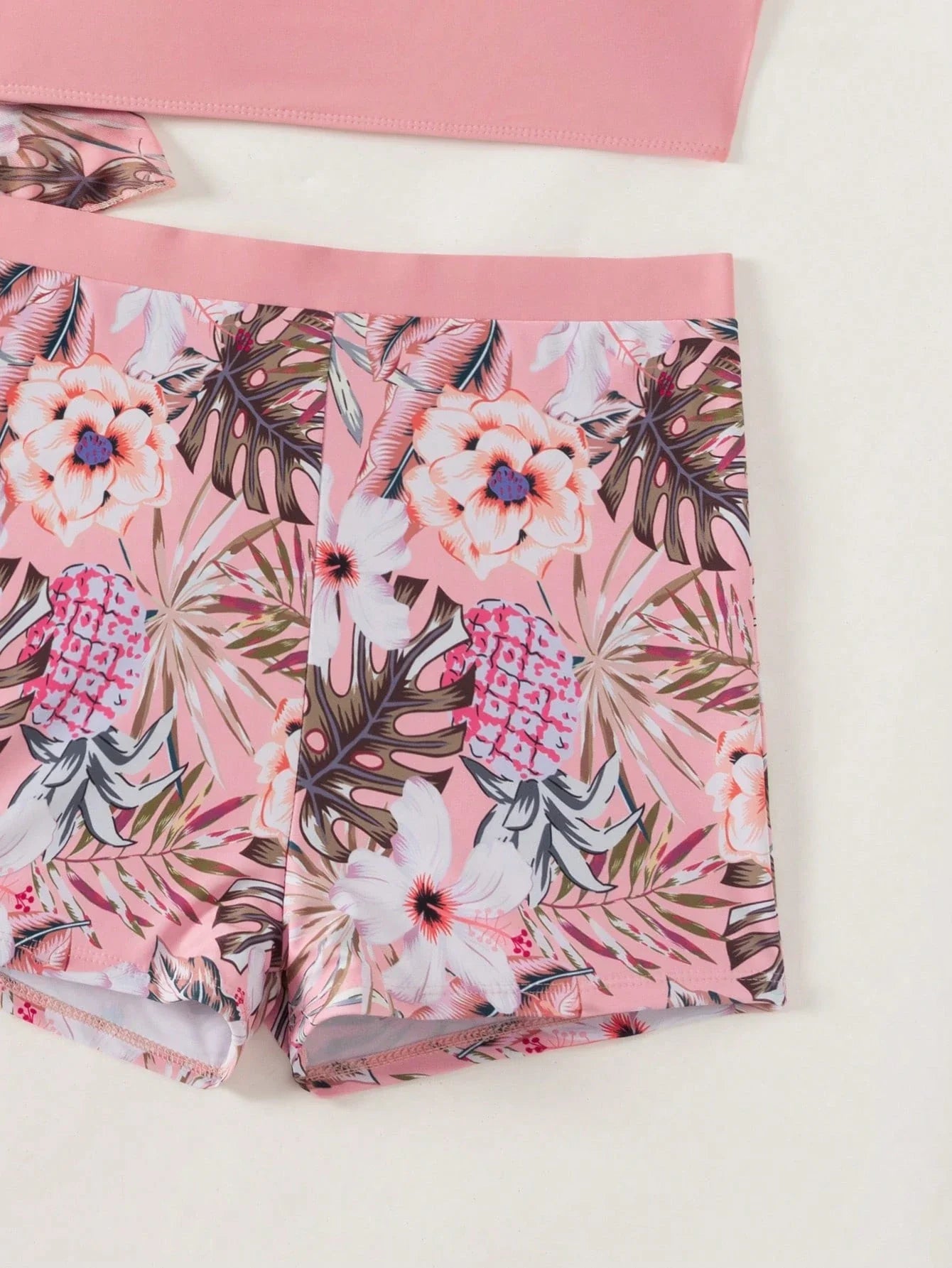 Conjunto de Biquíni 3 Peças Estampa Tropical