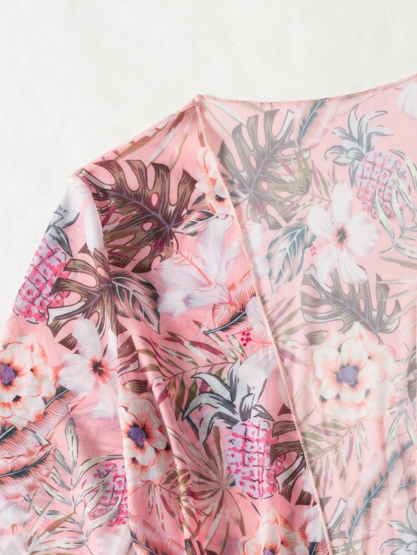 Conjunto de Biquíni 3 Peças Estampa Tropical
