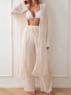 Kimono Longo com Abertura Frontal e Manga Longa
