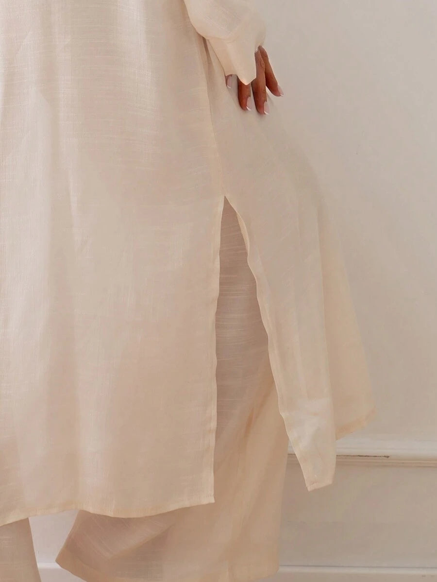 Kimono Longo com Abertura Frontal e Manga Longa