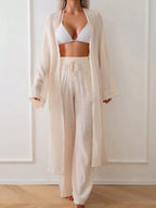 Kimono Longo com Abertura Frontal e Manga Longa