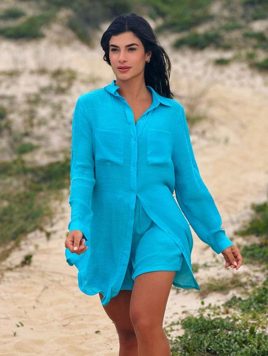 Conjunto Camisão e Short Cor Sólida