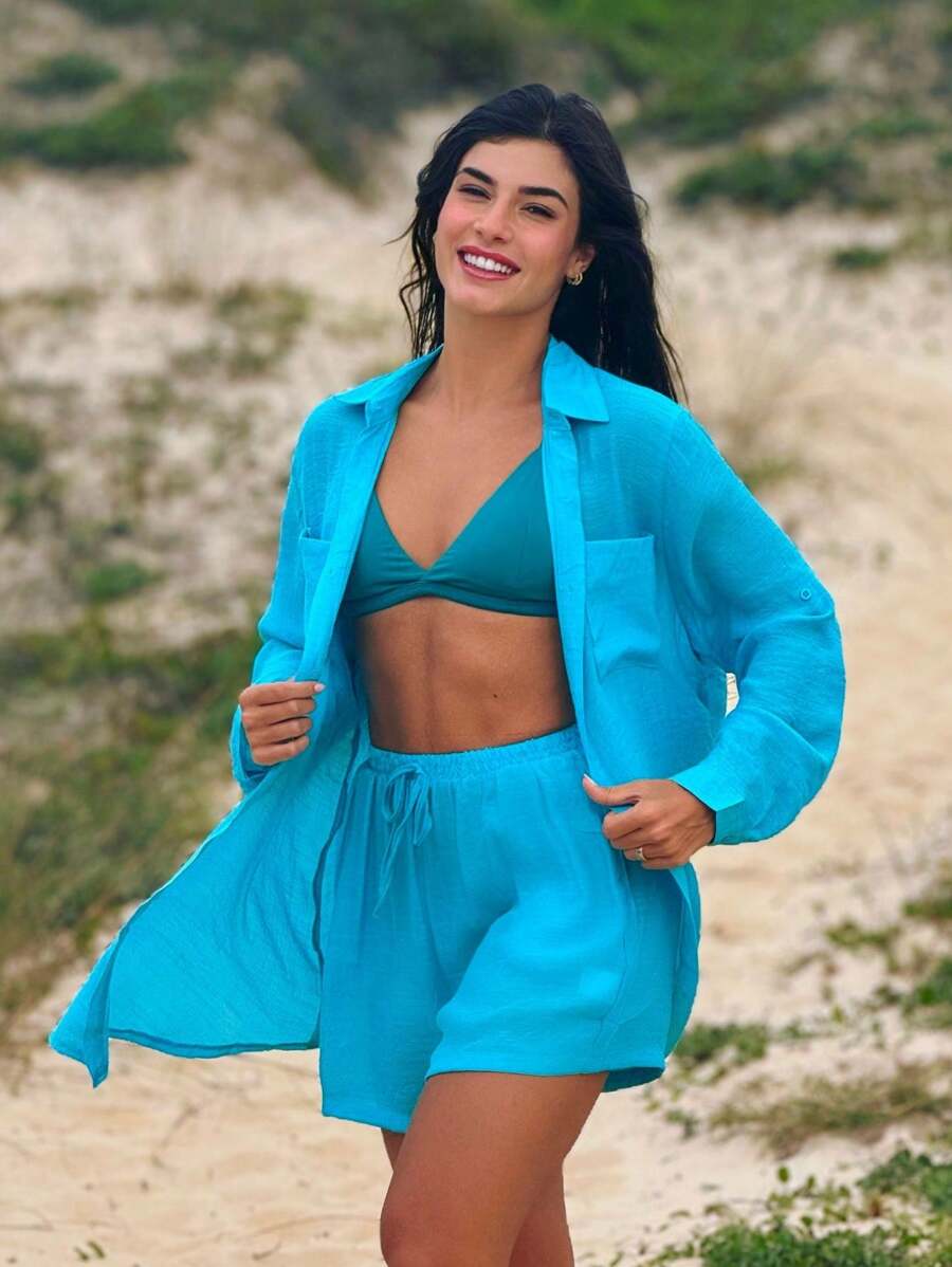 Conjunto Camisão e Short Cor Sólida