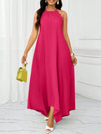Vestido Maxi Frente Única com Laço e Bainha Assimétrica - La Lecce