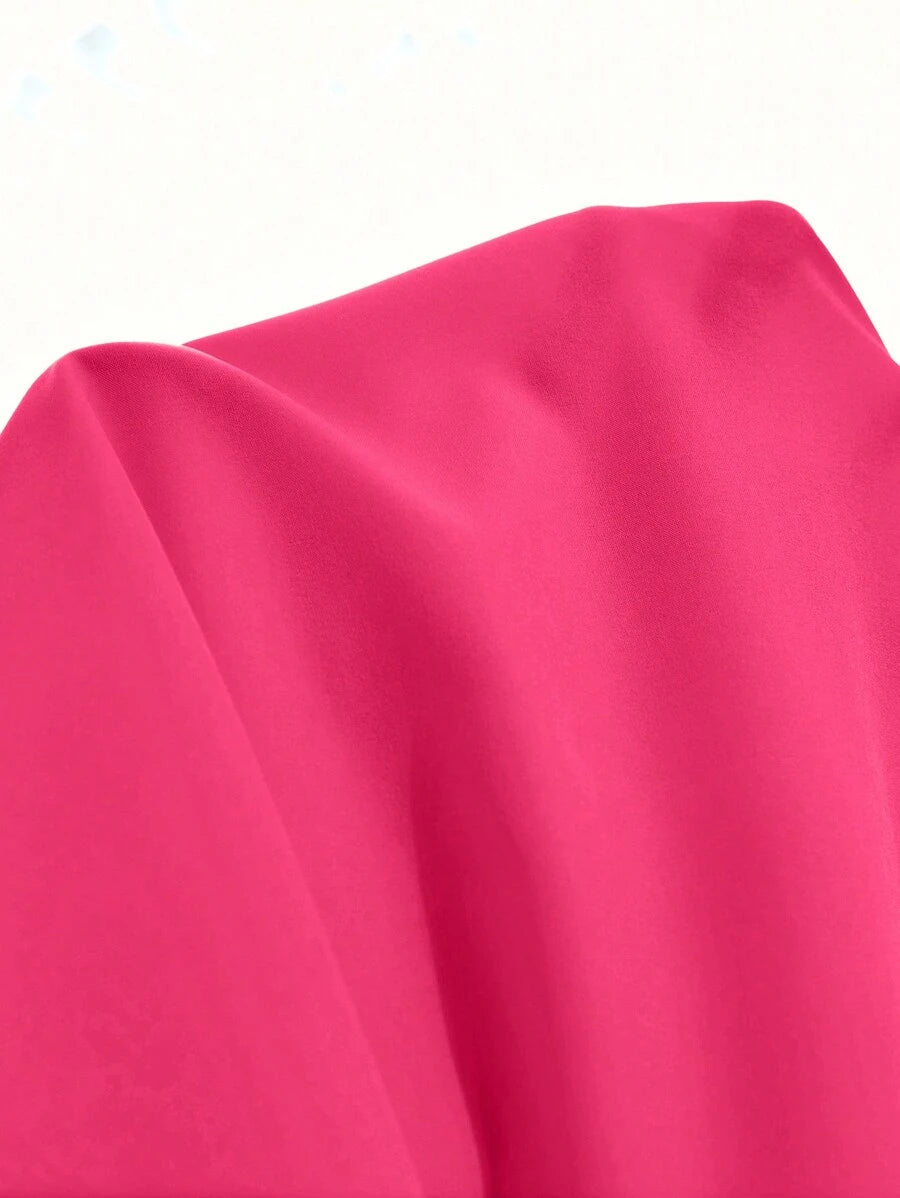 Vestido Maxi Frente Única com Laço e Bainha Assimétrica - La Lecce