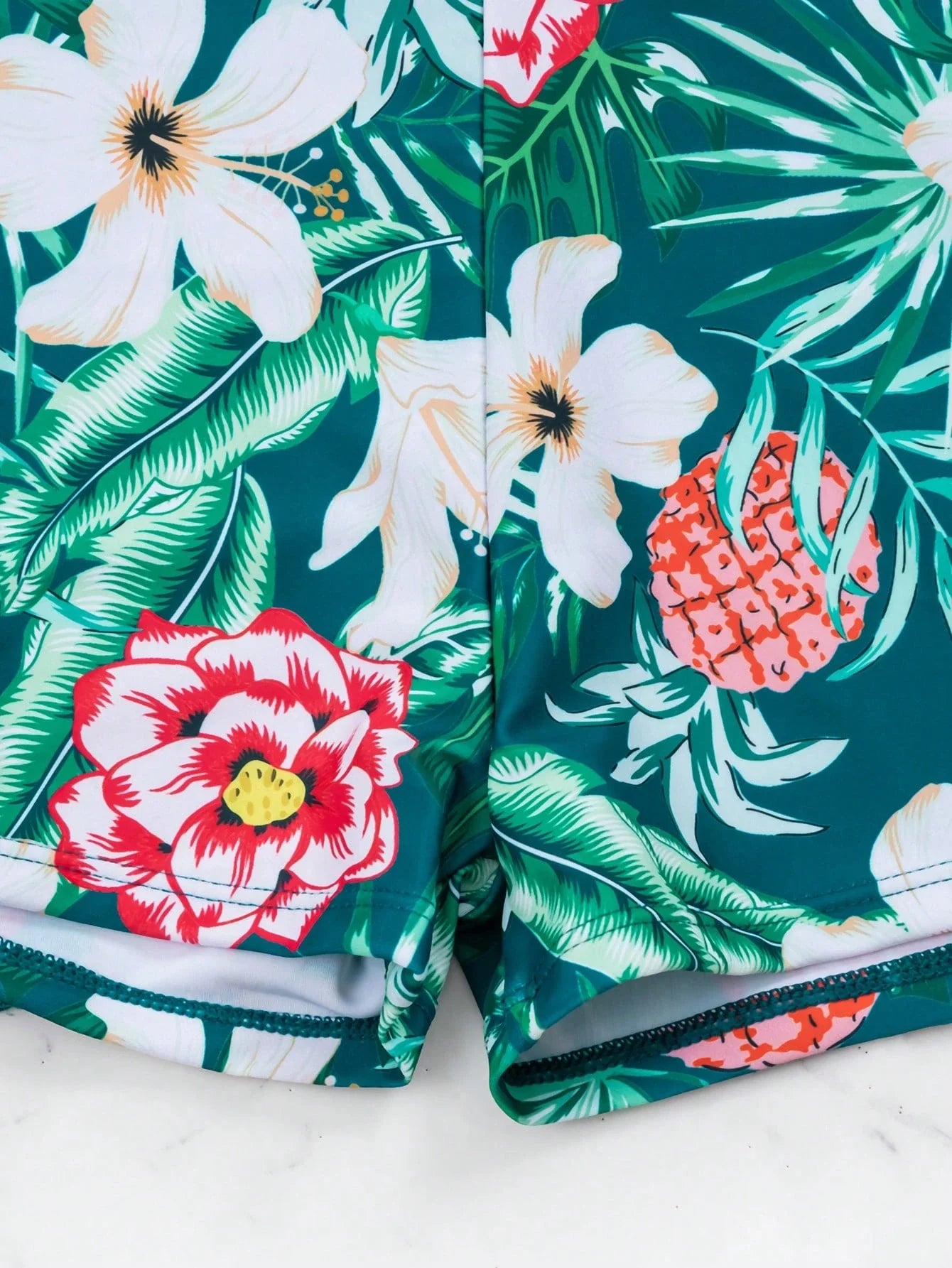 Conjunto de Biquíni 3 Peças Estampa Tropical